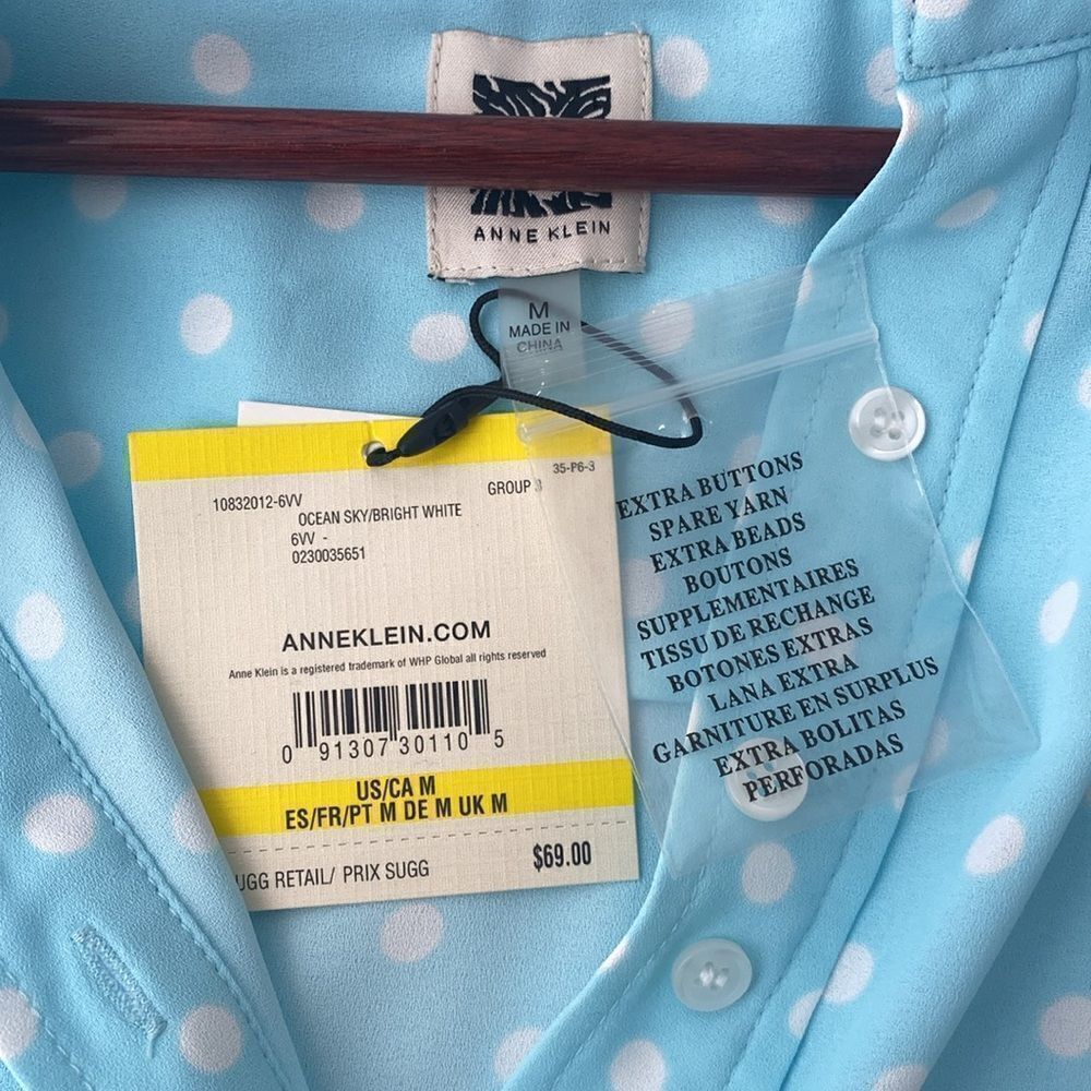 Anne Klein Polka Dot Sleeveless Blouse size M - Picture 4 of 7